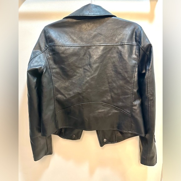 Anthropology Saige Faux Leather BLACK Moto Jacket Size Small - Picture 9 of 12